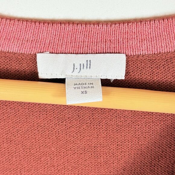 J. Jill Natural Brown V-Neck Fine Knit Pullover Comfy Sweater Women's Size XS - Picture 5 of 6